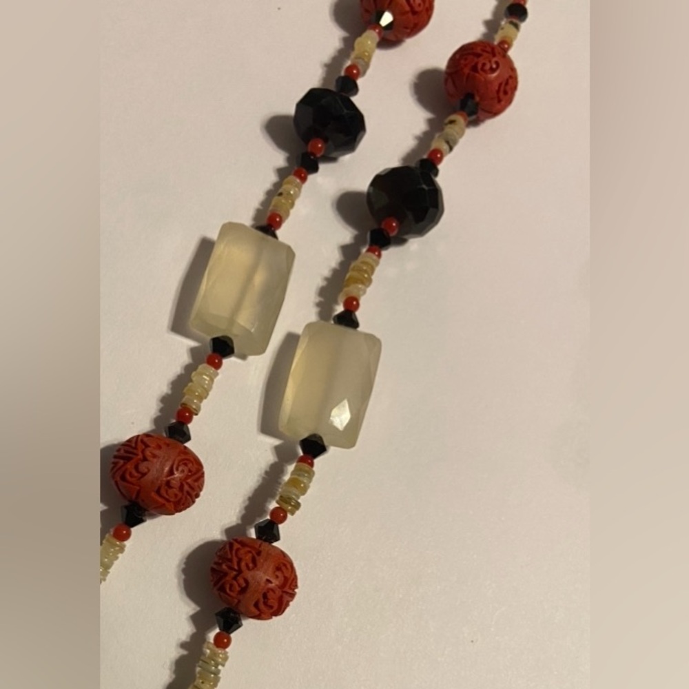 Artisan Cinnabar & More Bead Necklace #7712 ❤️🔥 - Picture 7 of 11